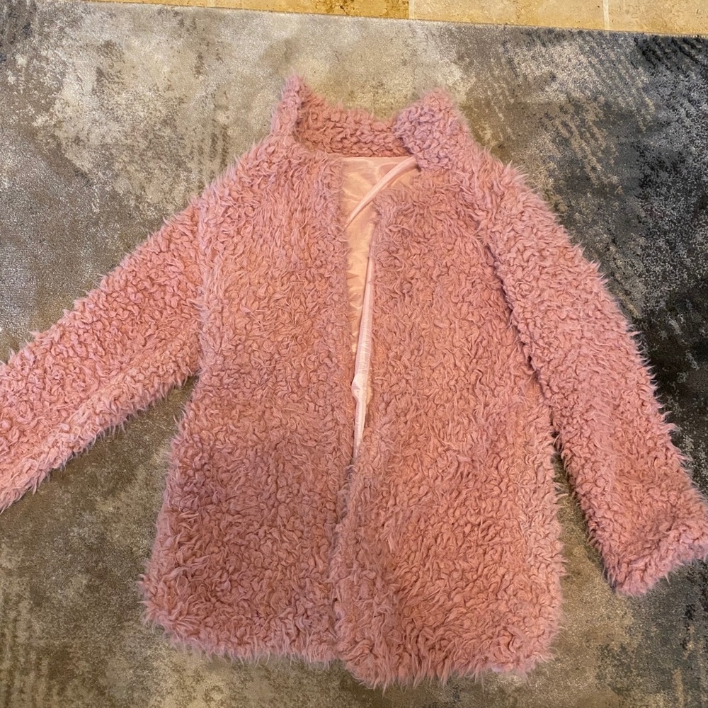 Fashionable women’s XS Pink Fuzzy jacket